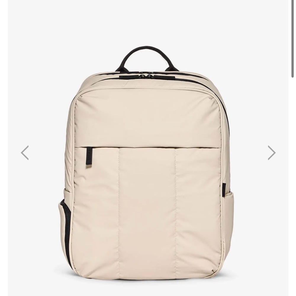Calpak Luka 17 inch laptop backpack in Oatmeal